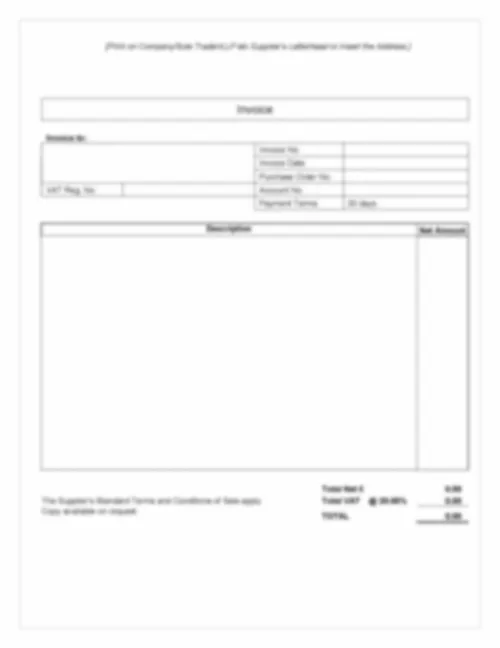 Invoice for Services - Template